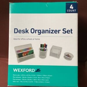 Wexford Desk Organizer Set 4 Count New In Box White